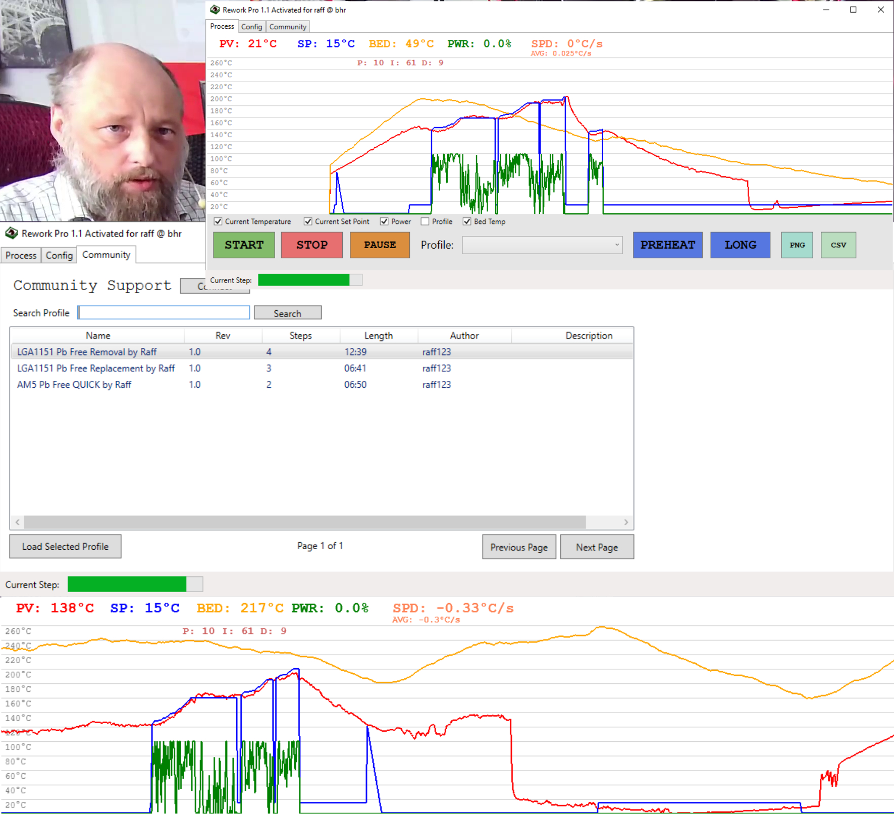 BGA rework station controlled by Rework Pro software